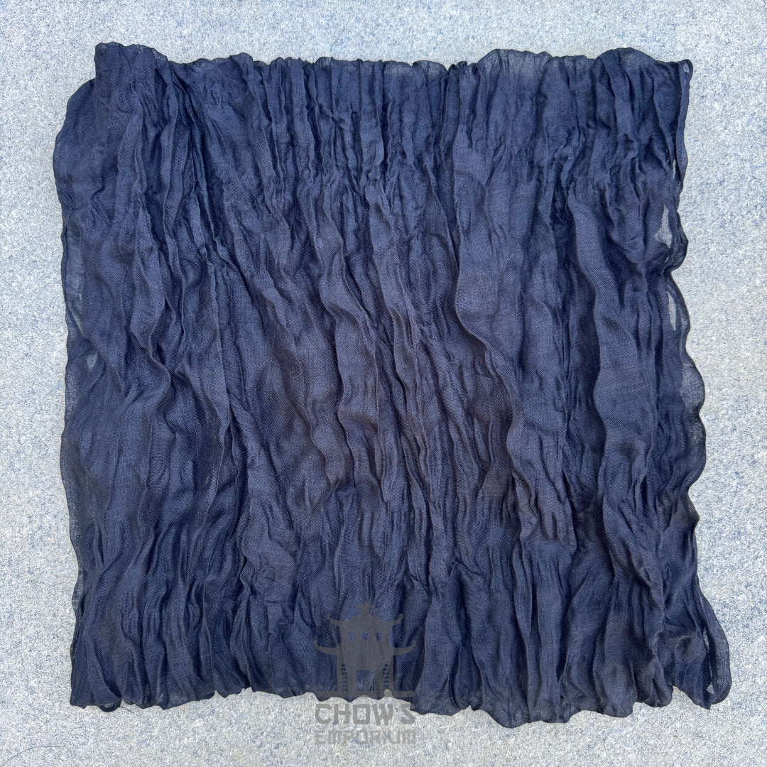 Folded Shade pirate sash in plain black viscose
