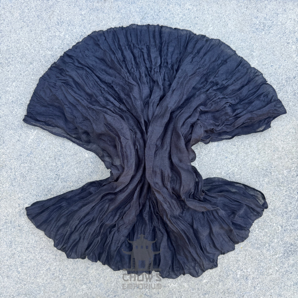Shade pirate sash fanned out, deep black viscose