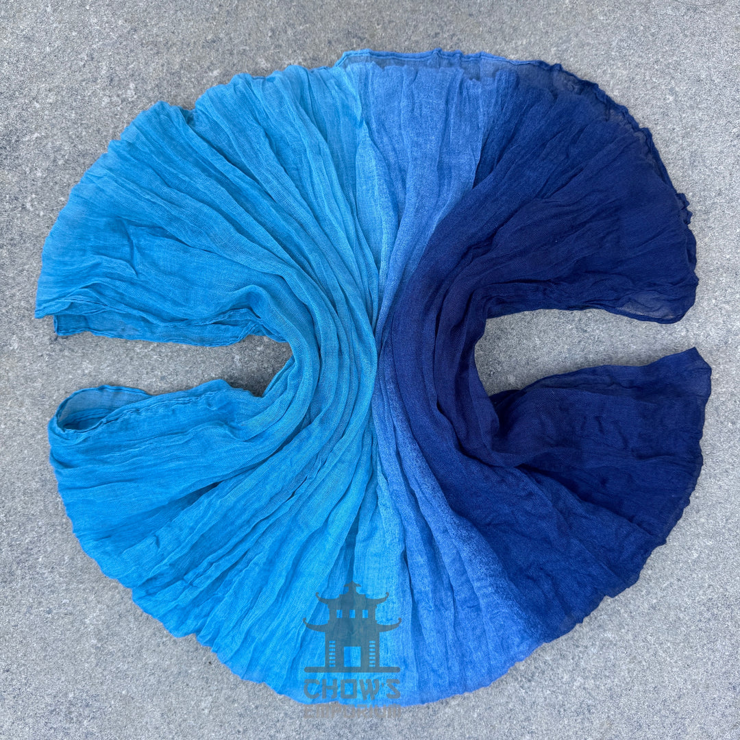 Tide pirate sash fanned out, sky blue to navy blue viscose