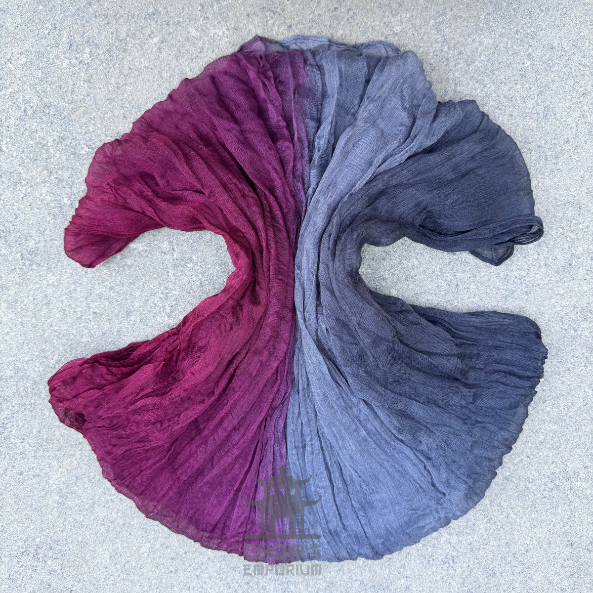 Wine pirate sash fanned out, grey and wine red viscose