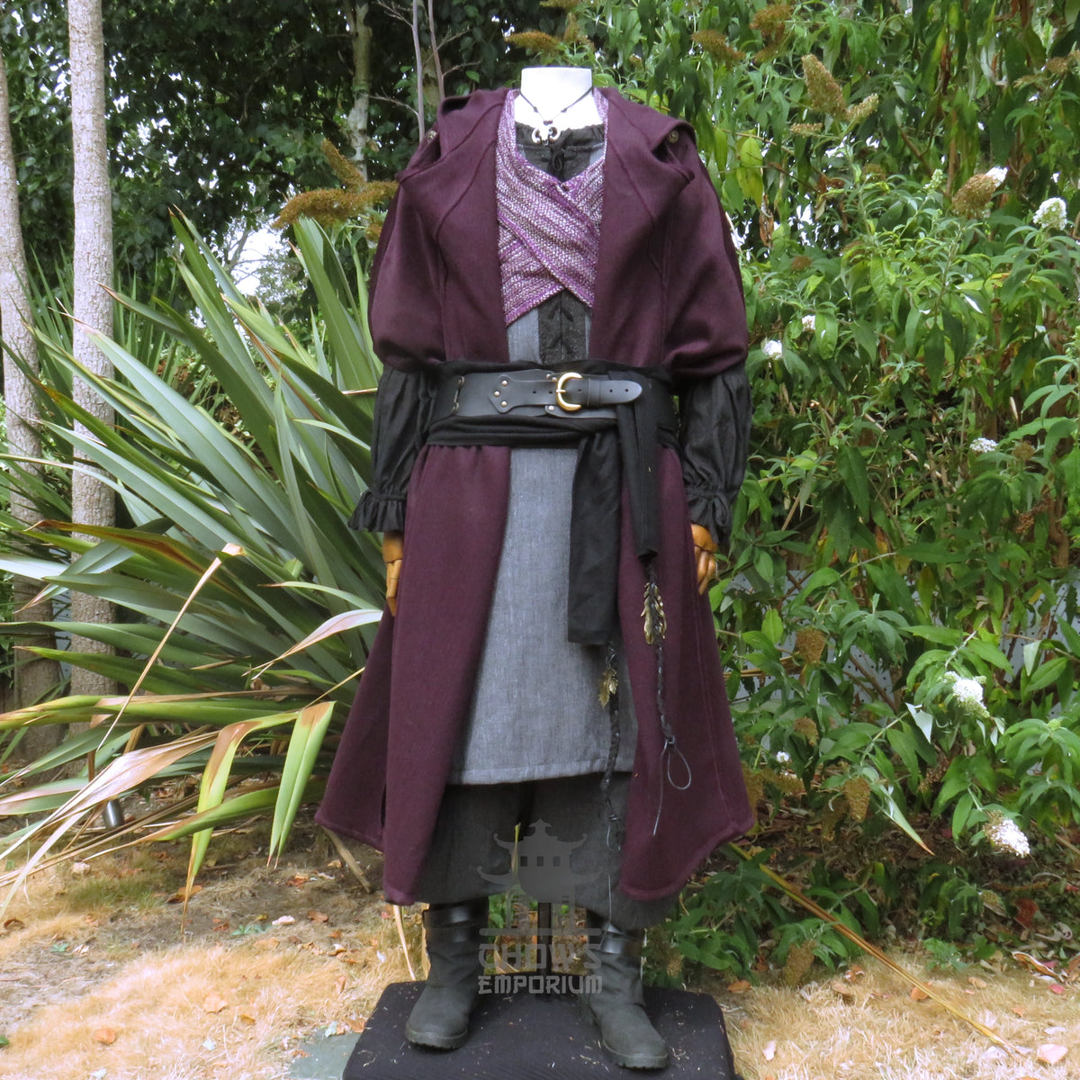 Purple Wool Hooded Cloak and Robe