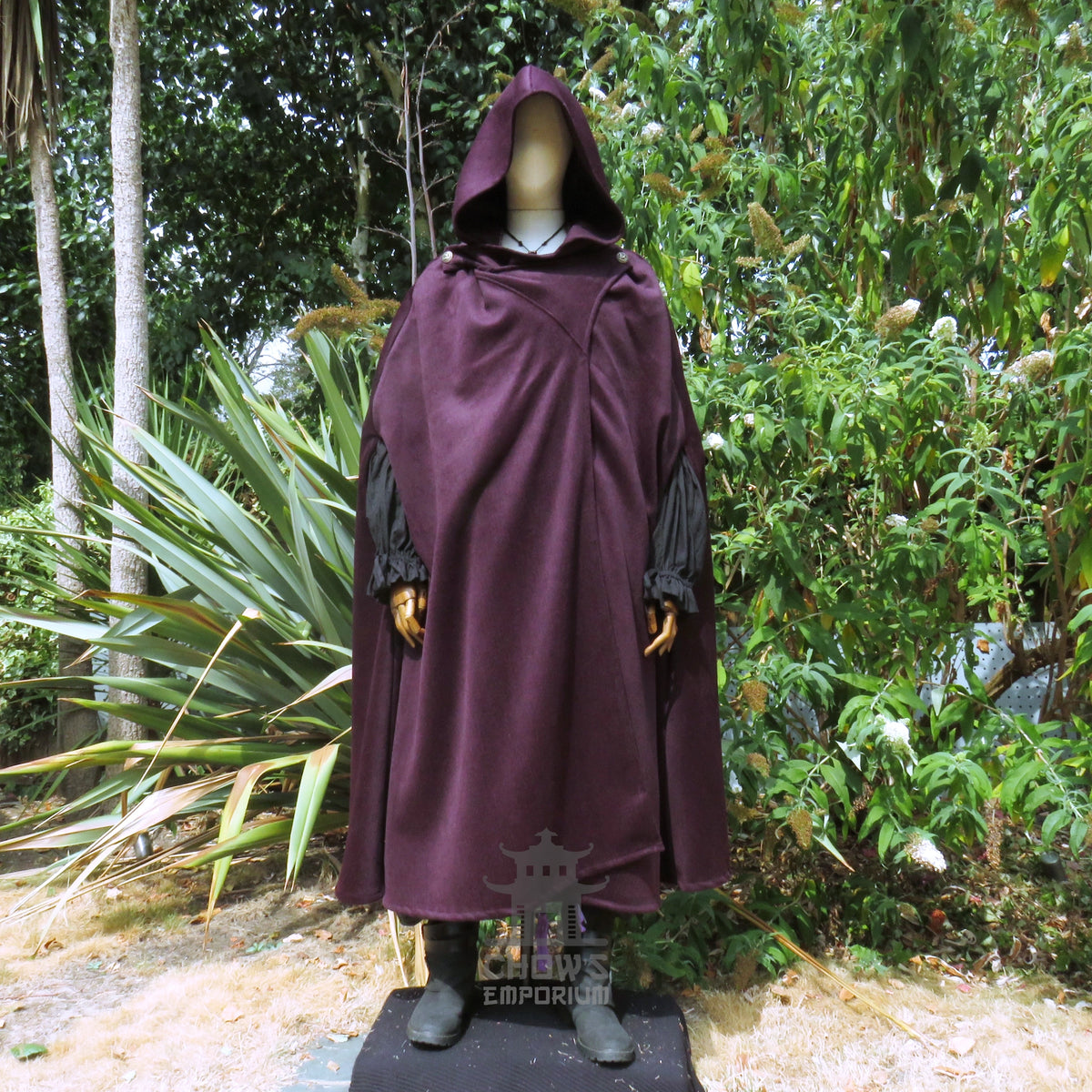 Purple Wool Hooded Cloak and Robe