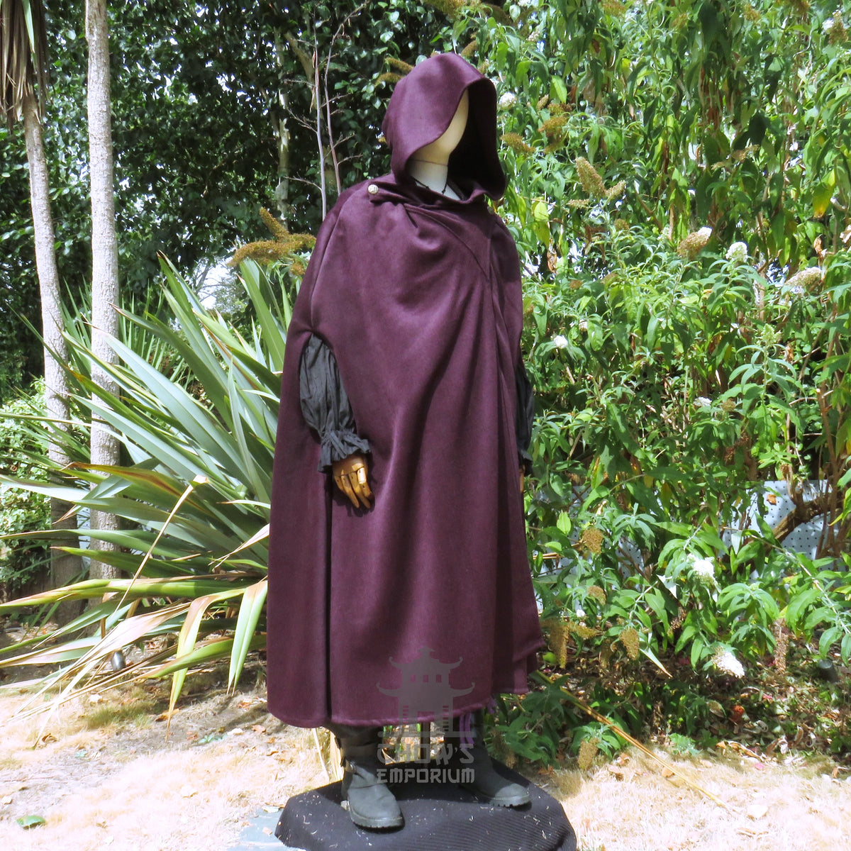 Purple Wool Hooded Cloak and Robe