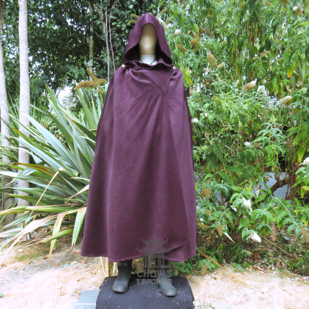 Purple Wool Hooded Cloak and Robe