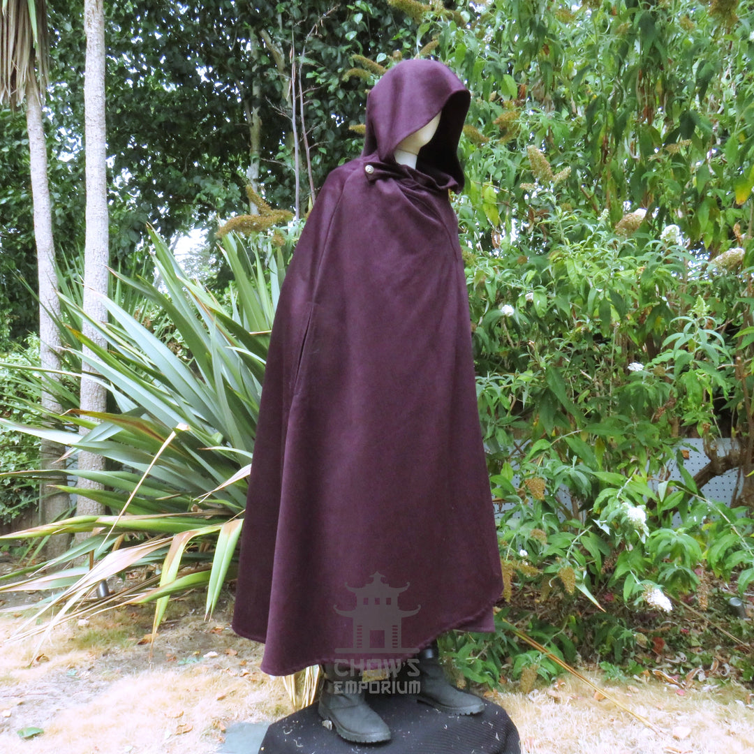 Purple Wool Hooded Cloak and Robe