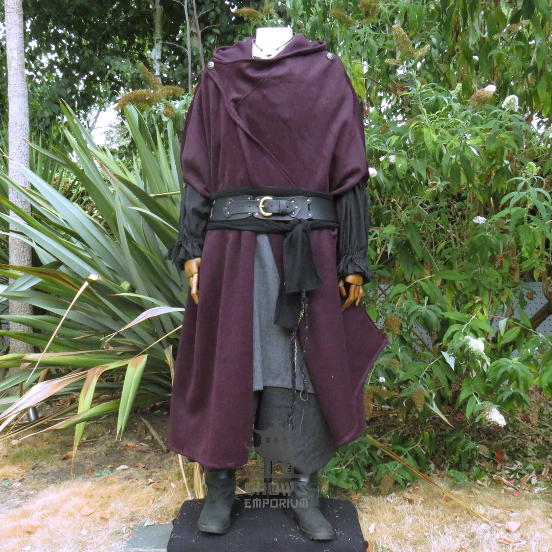 Purple Wool Hooded Cloak and Robe