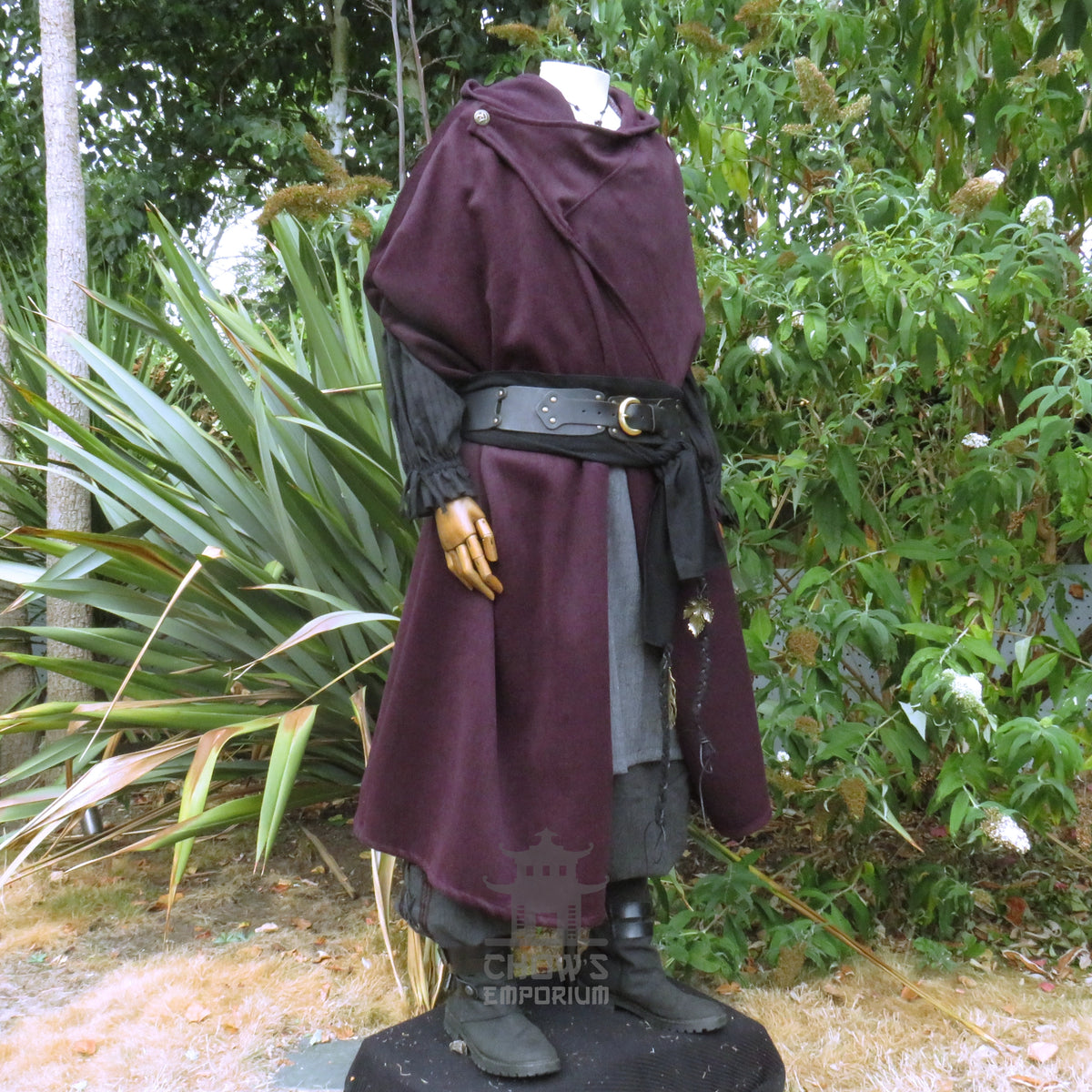 Purple Wool Hooded Cloak and Robe