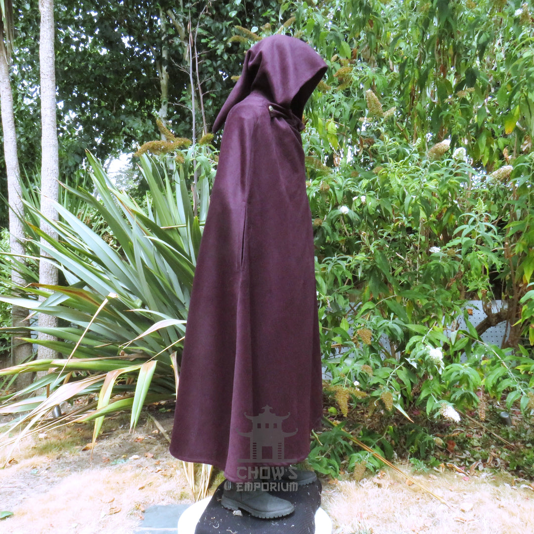 Purple Wool Hooded Cloak and Robe