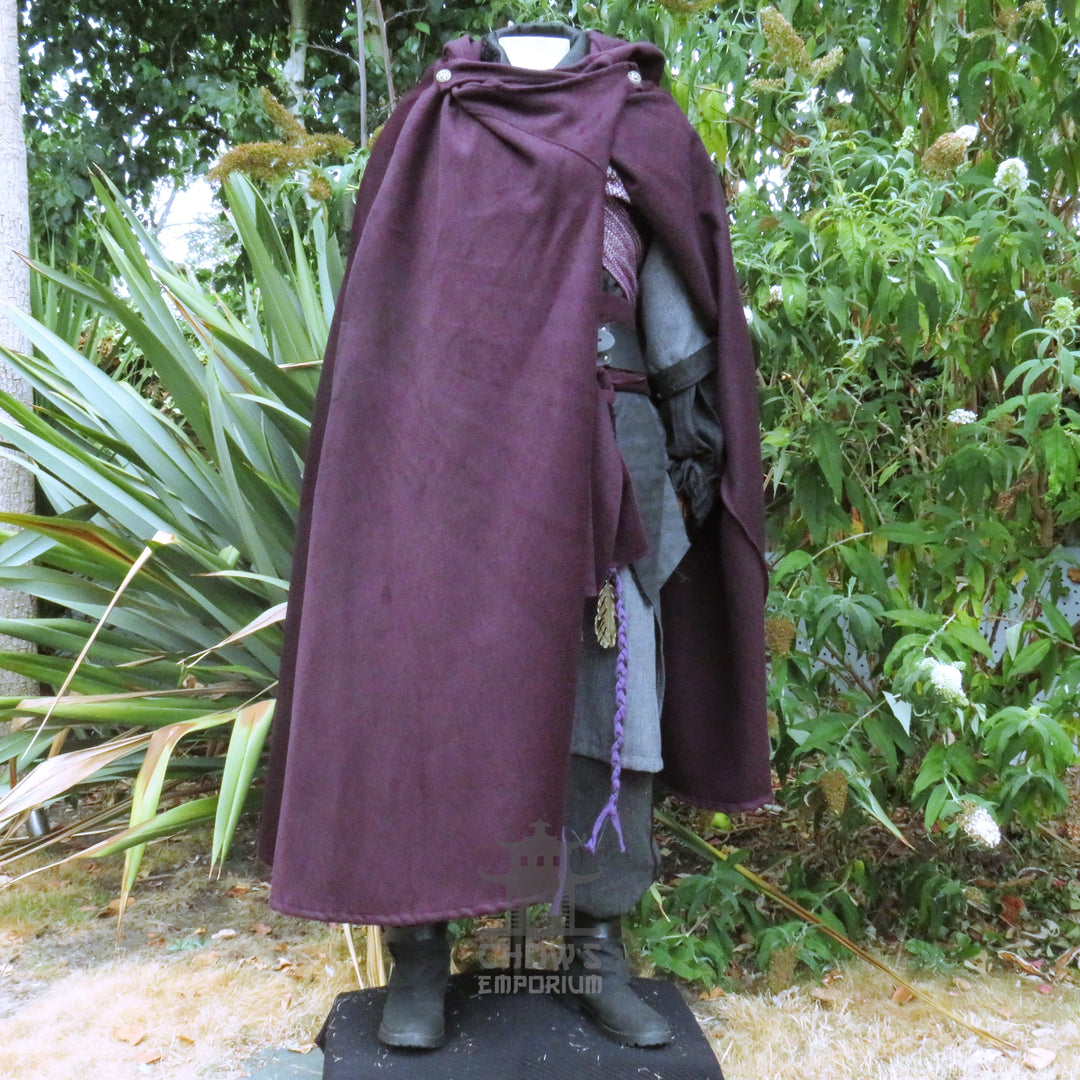 Purple Wool Hooded Cloak and Robe