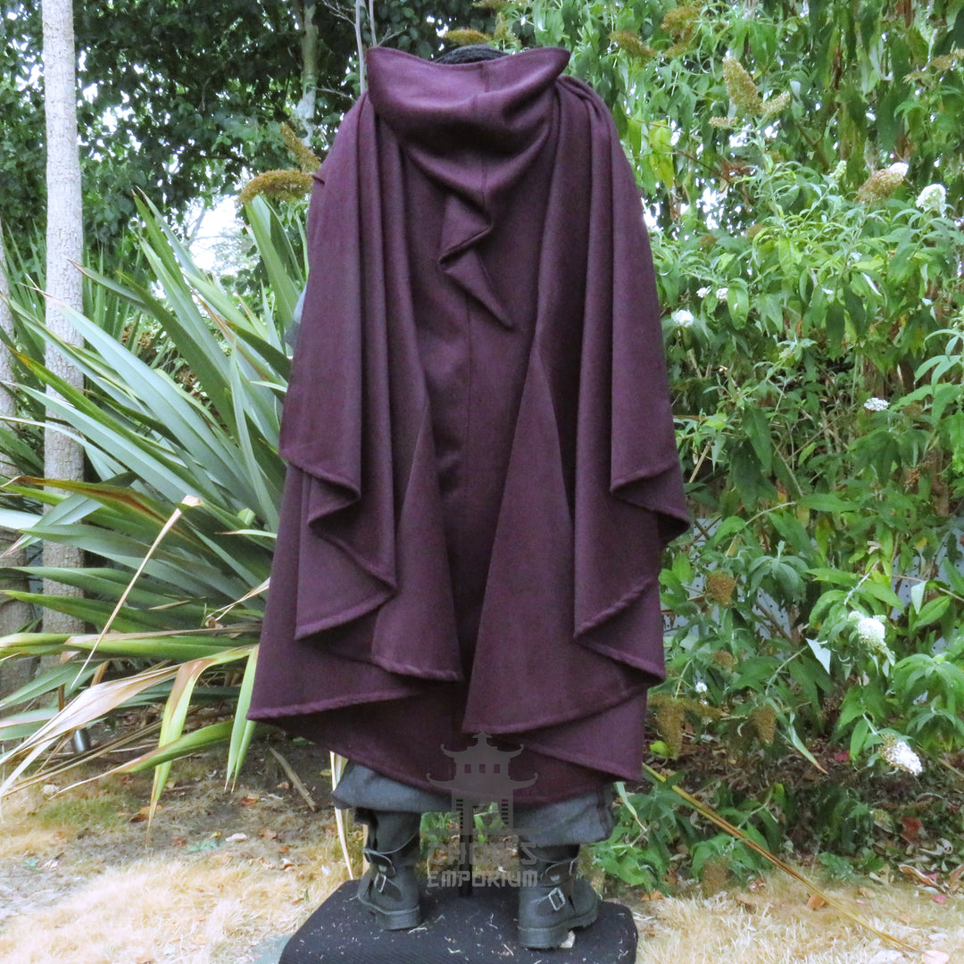 Purple Wool Hooded Cloak and Robe