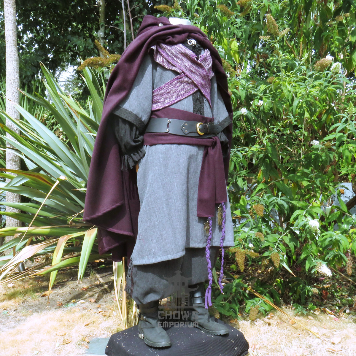 Purple Wool Hooded Cloak and Robe