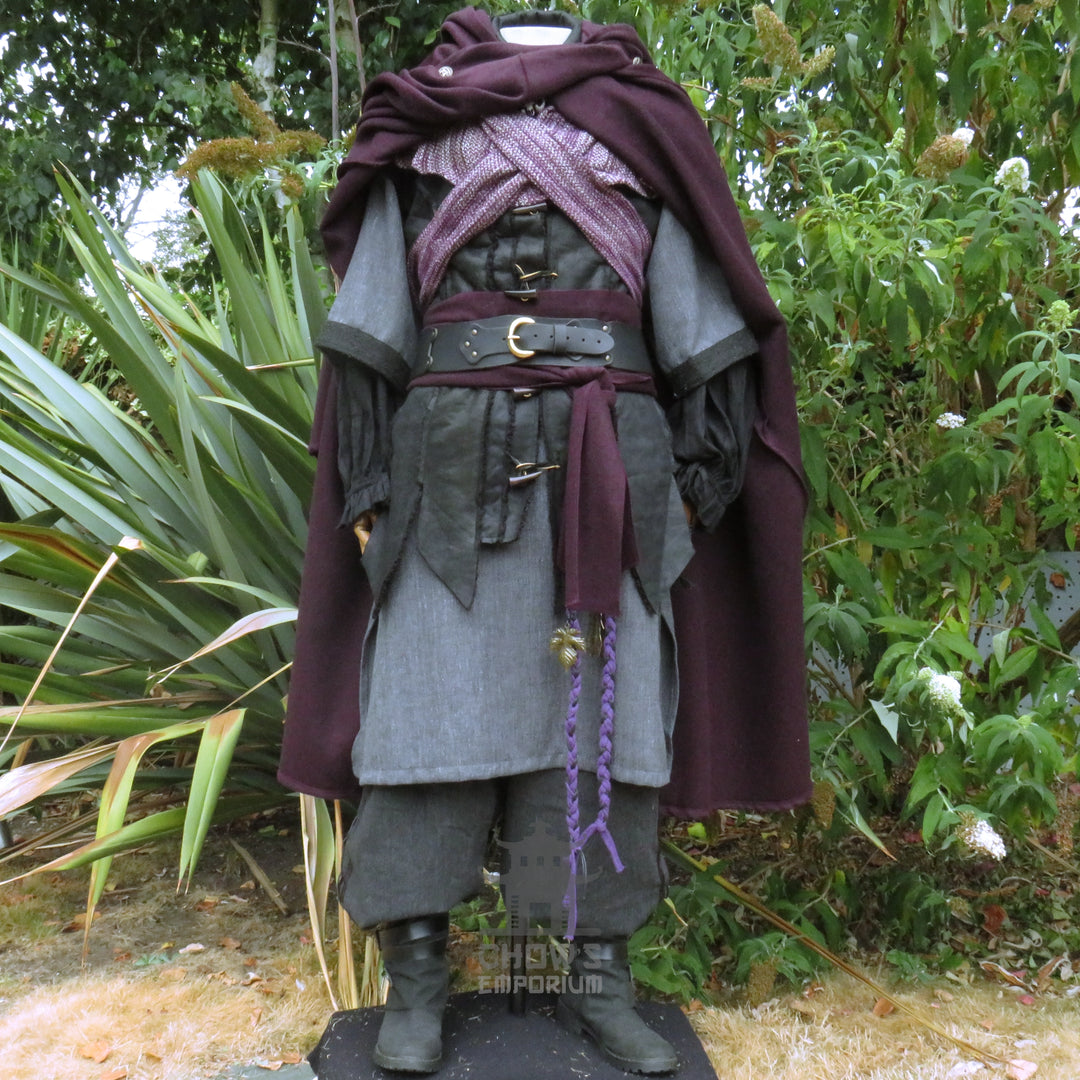 Purple Wool Hooded Cloak and Robe