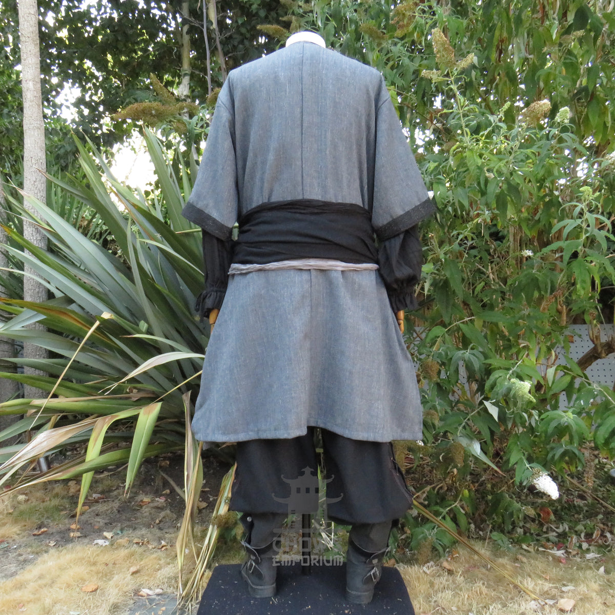 LARP Basic Outfit - 3 pieces Grey &amp; Purple (Tunic, Hood, Sash)