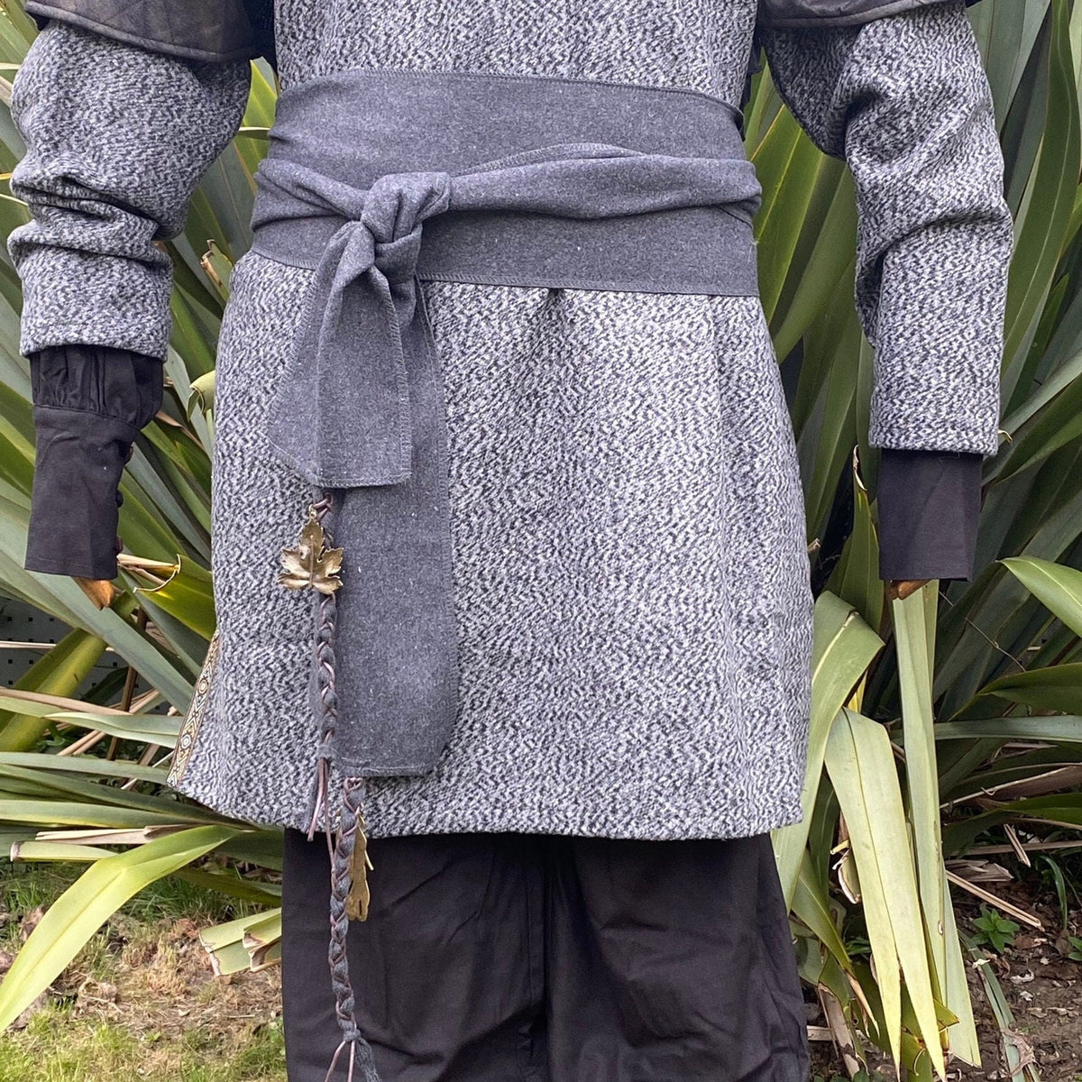A Dark Grey Wool LARP Sash. The Viking Sash is a Woollen sash that works well by itself, or.